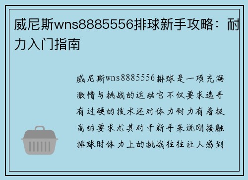 威尼斯wns8885556排球新手攻略：耐力入门指南